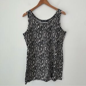 Gudrun Sjoden Modal Blend Tank Top L Large Cream Black Organic Cotton